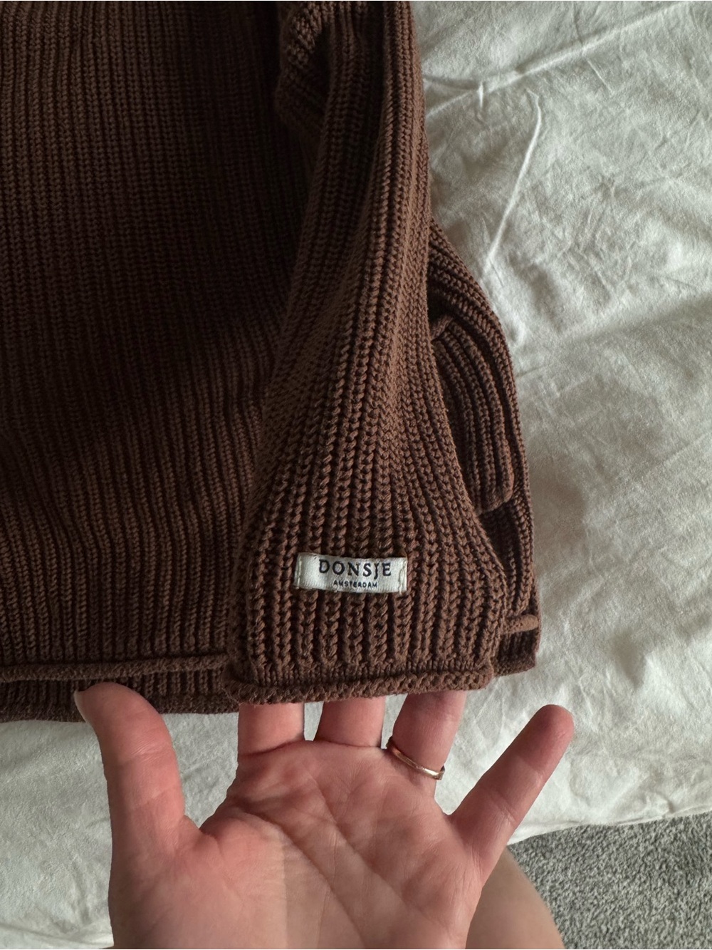 Donsje Amsterdam Brown Ribbed Knit Sweater